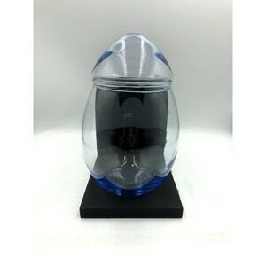 Blue Tint Glass Egg Container with Lid Indent